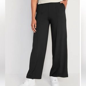 Old Navy Power Soft High Waist Wide Leg Pants Black Sz: L NWT